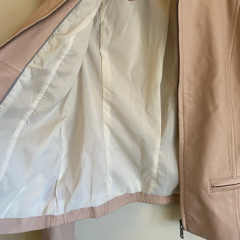 [Banana Republic] Lamb Leather Full Zip Moto Jacket - Picture 5 of 7